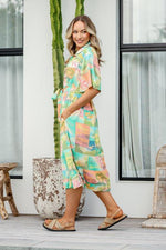 Kirsten Beach Club Dress - Green/Pink