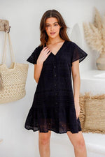 Alison Broderie Dress - Black