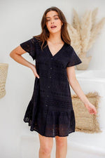 Alison Broderie Dress - Black