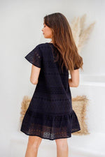 Alison Broderie Dress - Black