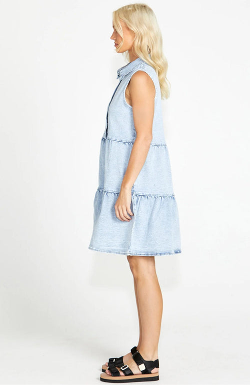 Kellie Denim Dress - Washed Blue