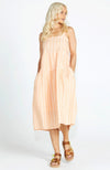 Lydia Midi Dress - Peach Stripe