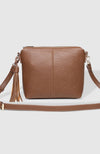 Kasey Textured Crossbody Bag With Logo Strap - Cocoa