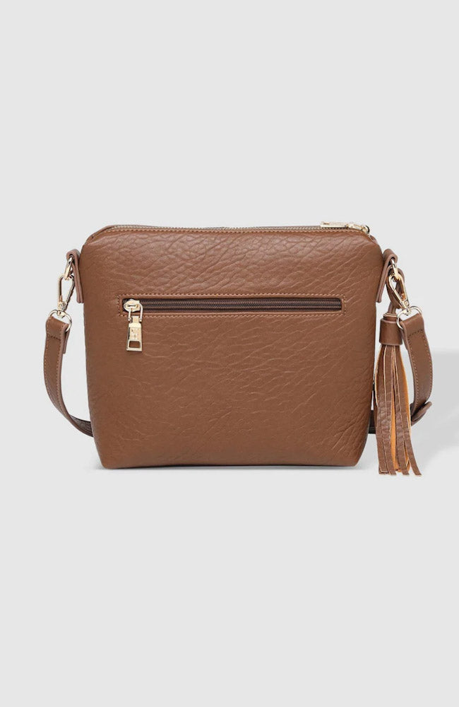 Kasey Textured Crossbody Bag With Logo Strap - Cocoa