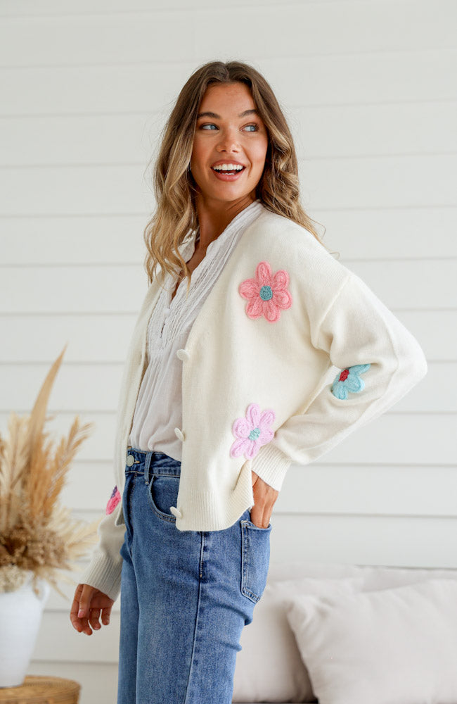 Sydney Cardigan - White Floral