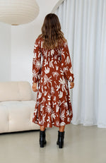 Phoenix Dress - Rust/White