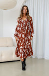 Phoenix Dress - Rust/White