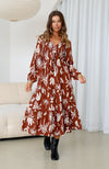 Phoenix Dress - Rust/White