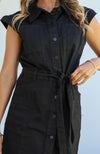 Leyla Denim Dress - Black