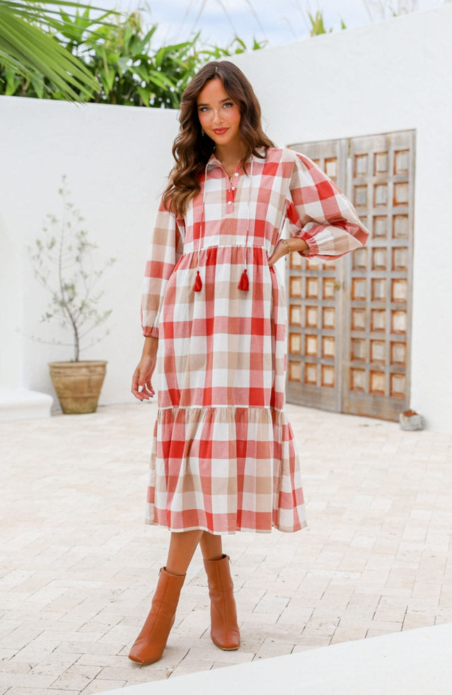 Dianna Dress - Berry Gingham