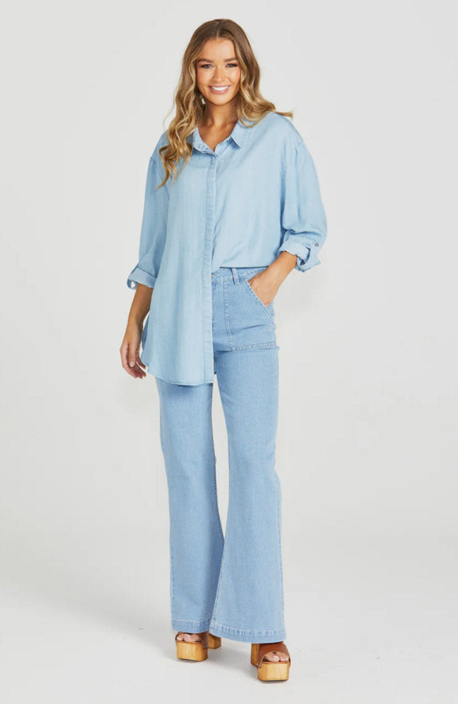 Davie Oversized Shirt - Chambray