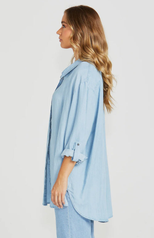 Davie Oversized Shirt - Chambray