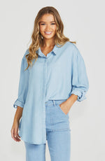 Davie Oversized Shirt - Chambray