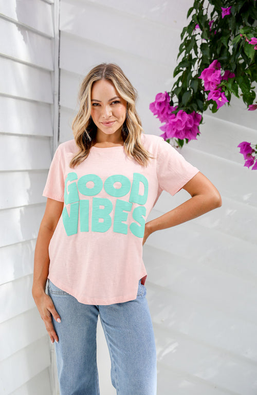 Good Vibes Tee - Pink