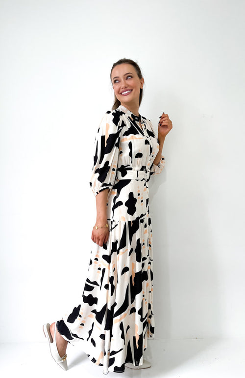 Celeste Maxi Dress - Black/Cream