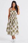 Tiered Maxi Frill Dress - Geo floral