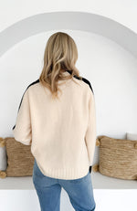 Sabrina Contrast Knit - Cream/Black