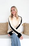 Sabrina Contrast Knit - Cream/Black