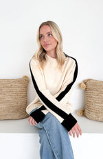 Sabrina Contrast Knit - Cream/Black