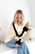 Sabrina Contrast Knit - Cream/Black