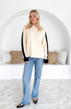 Sabrina Contrast Knit - Cream/Black