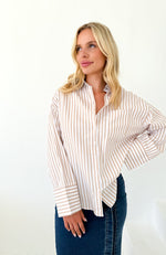 Alisha Shirt - Tan/White